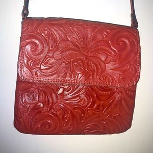 Patricia Nash cross body red leather purse